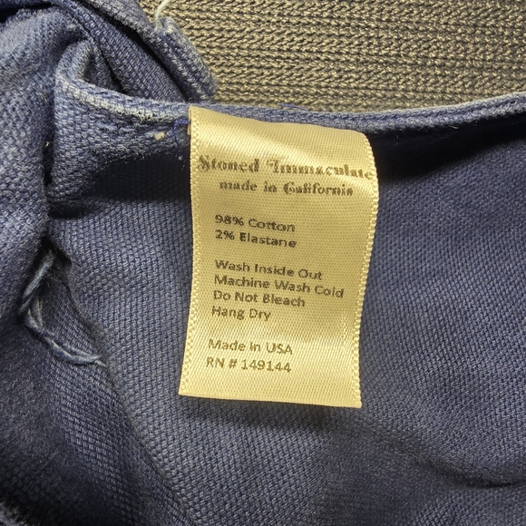 Stoned Immaculate Sail Away Retro High Rise Canvas Pants in Navy Blue Size 25 - Picture 8 of 8